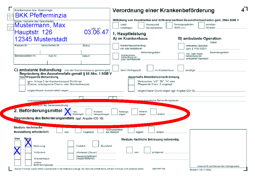 Taxi-Holl  Allgemeine Informationen zur Krankenbeförderung